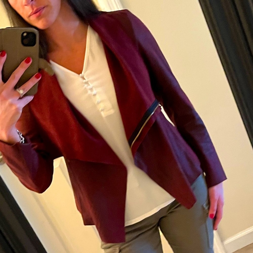 Faux Leather Bomber Jacket